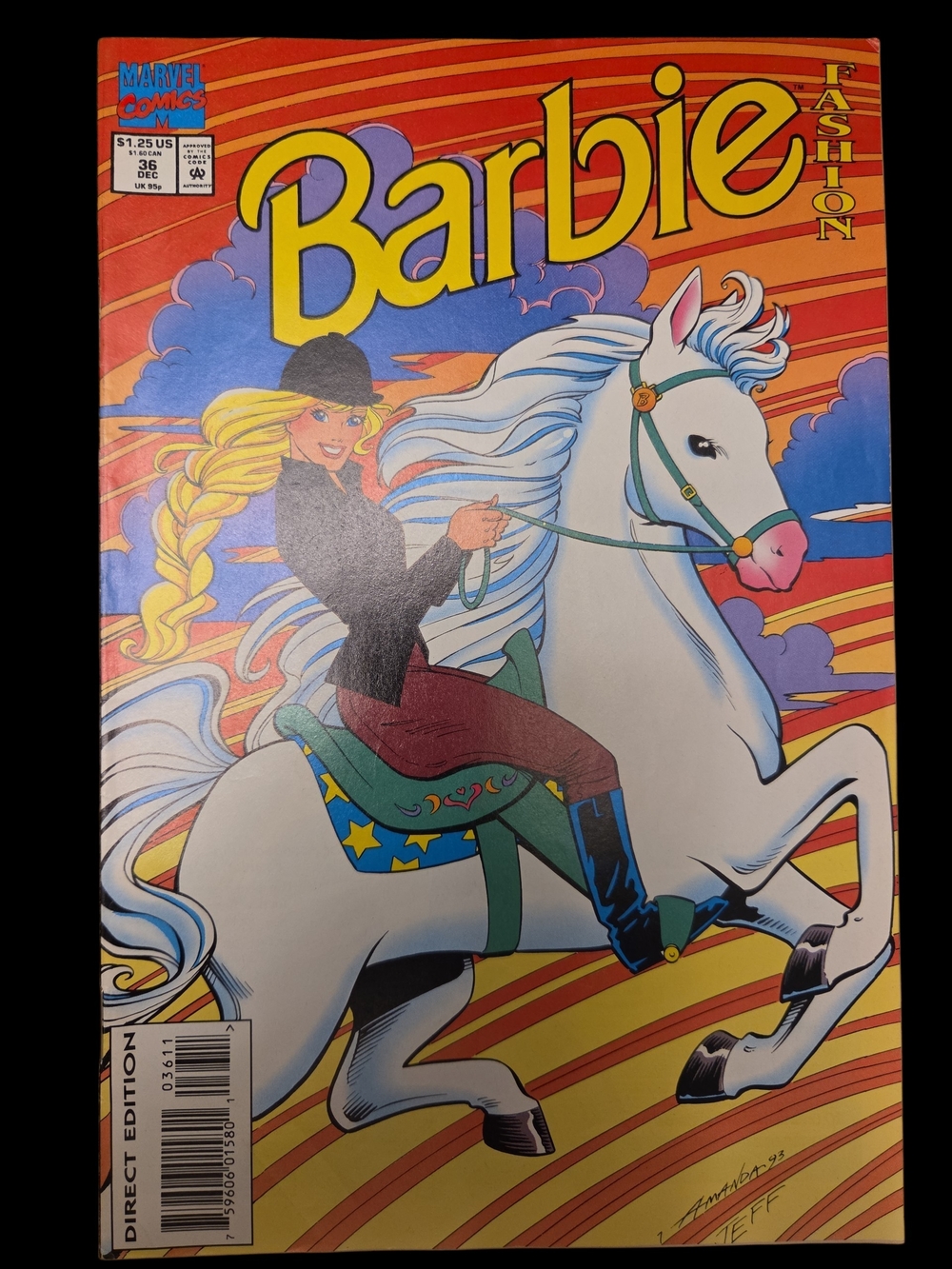 1993 Barbie Fashion Marvel Comics Volume #1 Issue #36 Comic Book
